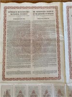 3 Roamnia Bonds, Issued Under Kingdom of Romania