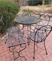 Wrought iron Patio table & chairs & side table