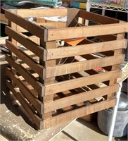 Slatted wood crate, modern,  12" square