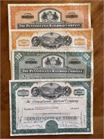 20 Pennsylvania Railroad Stock Certificates