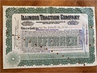 Illinois Traction Company, 1913 Stock Certificate