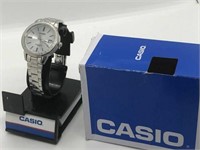 NEW CASIO SOLAR CRYSTAL ACCENTED STAINLESS STEEL W