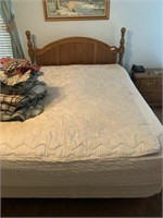 Bed with Box Springs, Mattress, & Nightstand