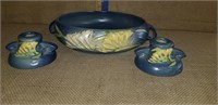 ROSEVILLE FREESIA LOW BOWL & CANDLE HOLDERS