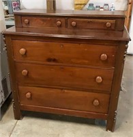 Walnut chest with key