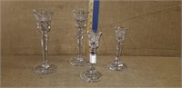 4 WATERFORD CRYSTAL CANDLE HOLDERS