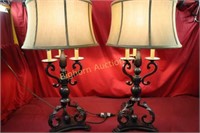 Lamps w/ Shades: 2pc lot Approx. 36" tall