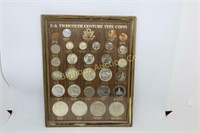 Framed Twentieth Century Type Coin Set: