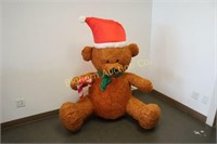 5ft Lighted Inflatable Teddy Bear w/ Santa Hat