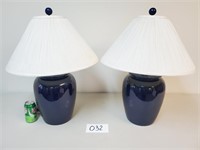 Pair of Cobalt Blue Table Lamps (No Ship)