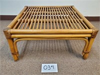 Vtg Cane/Rattan Low Profile Table / Stool (No Ship