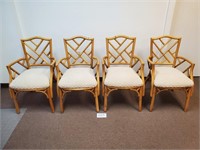 4 Vintage Cane/Rattan Chairs (No Ship)