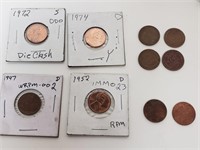 (10) Pennies - Wheat And Others