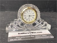 Vintage ONe World Crystal Clock Quartz Desk Mantle