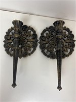 2 HOMCO Candle Wall Sconces #4148 Gothic