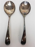 (2) Large Dansk VIV Silverplate Serving Spoons