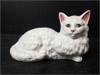 Vintage Cat Ceramic Statue White Feline Portugal