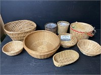 (9) Wicker Baskets For Plants or Other Items