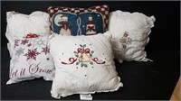 (4) Holiday Decorative Pillows