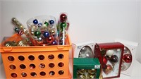Crate Filled With Christmas Ball Ornaments