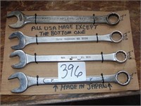 4 SAE Combination Wrenches