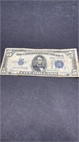 1934a blue seal $5 dollar bill