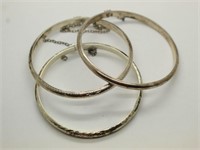 Sterling Silver Bangle Bracelets 19.5 Grams Marked