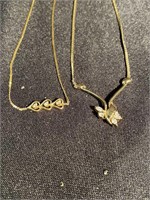 14 karat gold and diamond necklace and bracelet
