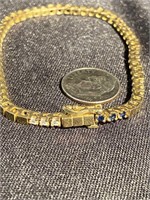 14 karat gold diamond and sapphire bracelet