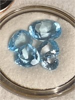 Blue topaz colored cut stones