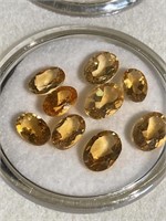 Amber colored faceted stones