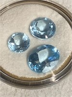 Blue topaz colored faceted stones