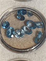 Blue topaz faceted stones