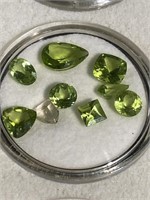 Peridot faceted stones
