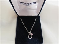 Montana Silver Horse Shoe Necklace With Center Sto