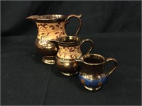 Copper Luster Pitchers - 3 piece