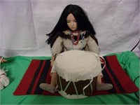 Native American Doll with a Drum