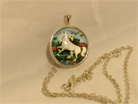 Unicorn Necklace With Silver Chain