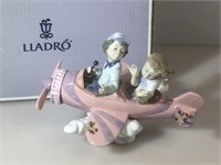 Lladro Figurine, Children in Airplane, vg