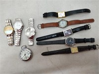 pocket watch and 8 watches