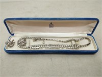 sherman necklace & earrings set in birks box