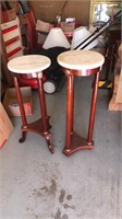 2 marble top tables