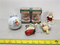 Christmas ornaments in a Christmas box