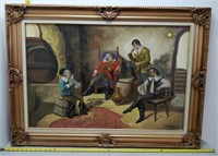 large E. Larroque oil painting- 44x31''