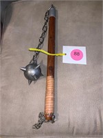 METAL SPIKED BALL ON STICK WITH CHAIN