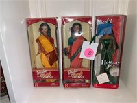 THREE COLLECTABLE BARBIES IN BOX