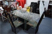 Glass Top Table w/ 4 Chairs