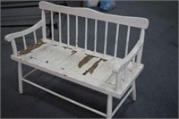 Wooden White Bench