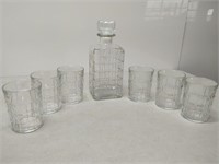elite 7 piece decanter and glass set