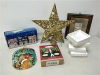 lot of Christmas and other decorations